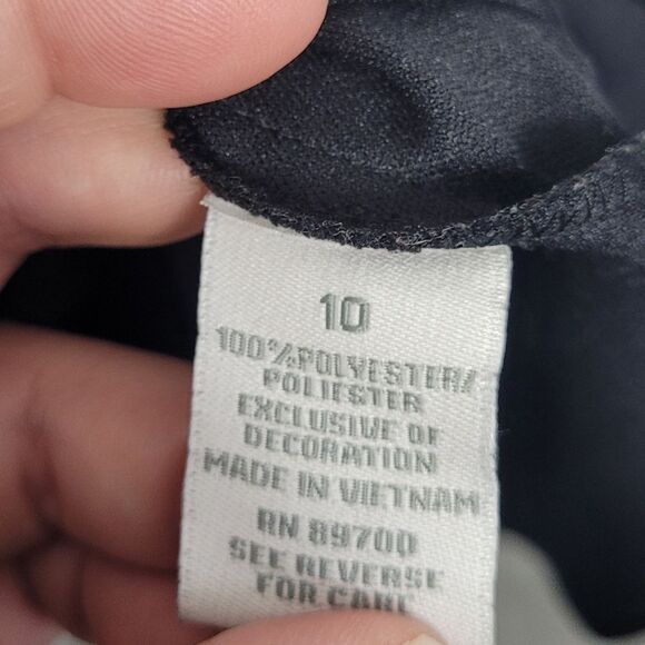 Vintage y2k black purple grunge flower print ruffle sleeve midi dress size 10 - Picture 4 of 9